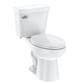 Two - Piece Elongated 1.28 GPF Siphonic Flush Toilet with Soft Close Seat, Universal Height ADA Cotton White (Toilet Seat Included)