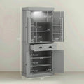 Spaco 17-Tier Kitchen Small Pantry Cabinet with 2 Doors and 6 Adjustable Shelves, Cabinet Pantry, Freestanding 5-Tier Shelving Pantries