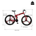 Zimtown 26" Folding Mountain Bike, Shimano 21 Speed MTB Bicycle for Adults, Black