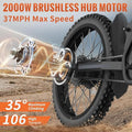 2400W Ridingtimes GT73 2400W 48V Electric Motorbike 18.2ah*2 Electric BIKE UL2849 with 25" Tires Digital Screen Carbon Steel, BLACK