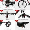 Ubesgoo 26" Lightweight Explorer Mountain Bike, 21 - Speed for Men and Women Disc Brakes & Suspension, Red/Black