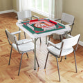 Costway 35" Folding Mahjong Table with Cup Holders & Smooth Felt Mat Carrying Handle Green