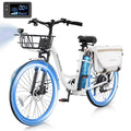 MOONCOOL Electric Bicycle for Adults 350W, 7 - Speed Ebike with 36V 10.4ah Removable Battery， 40 Miles Range, 20 Mph Electric Commuter Bike for Women Men, Certified to UL 2849 by SGS