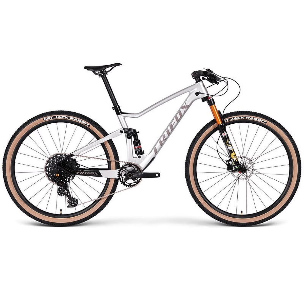 PIONEER Outroad Mountain Bike Double Full Suspension MTB for Adult, M6100 12 - Speeds Carbon Fiber Full Suspension MTB MFM100, Dual Disc Brake Bikes for Men Women