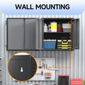 Topass Metal Wall Cabinet with Lockgarage Storage Cabinet, Wall - Mounted Utility Cabinet with Adjustable Shelf & Locking Doors