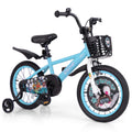 Costway 16" Kid'S Bike for 4 - 7 with Height - Adjustable Handlebar & Saddle Handbrake Blue