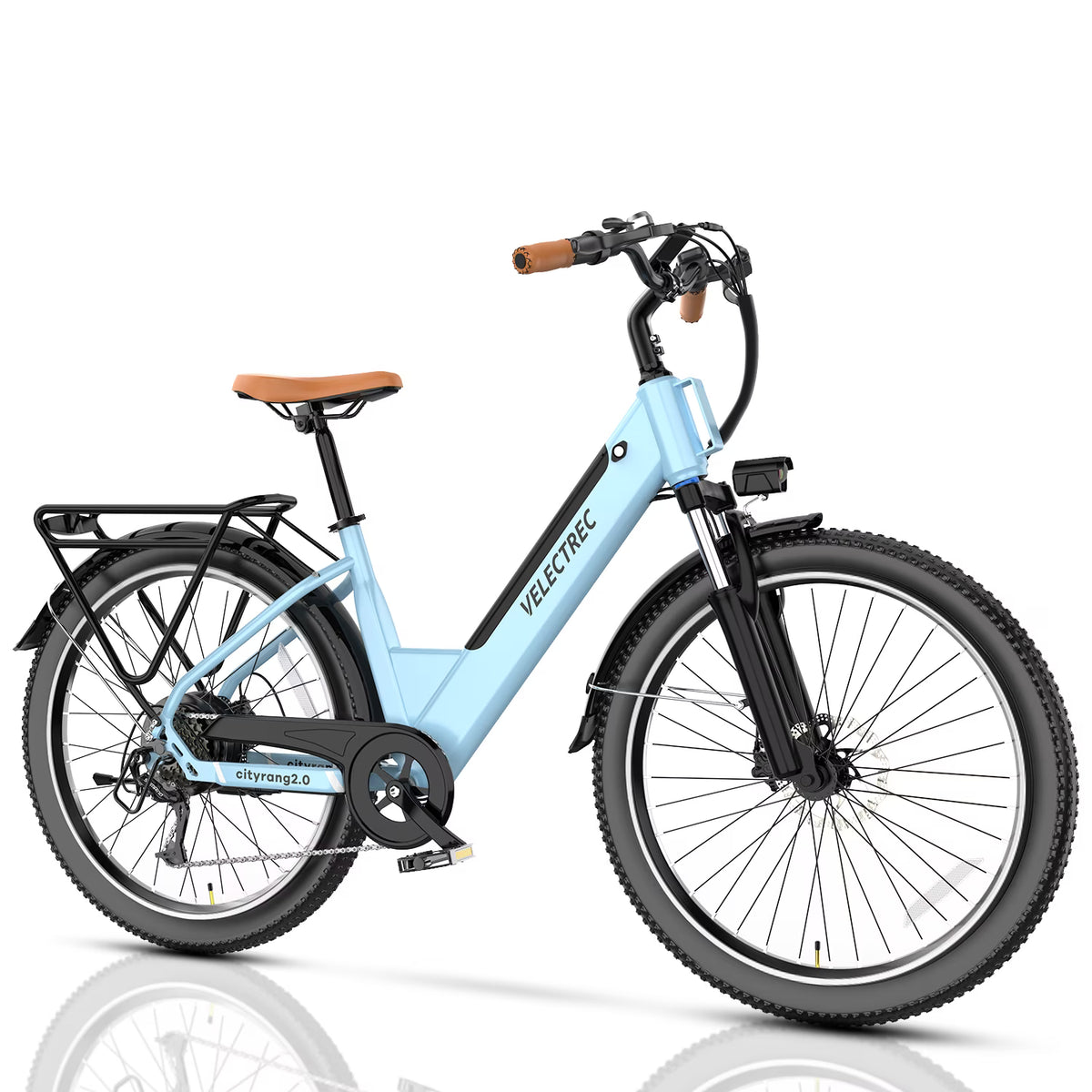 Velectrec Electric Bike 750W Motor, 26" Fat Tire 48V 10.4ah Battery 35 - 50miles Ebike