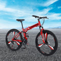 Zimtown 26" Folding Mountain Bike, Shimano 21 Speed MTB Bicycle for Adults, Black