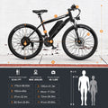 Totguard Electric Bike for Adults, 26" Ebike 350W Adult Electric Bicycles, Electric Mountain Bike with 36V 10.4ah Battery, Suspension Fork, Shimano 21 Speed Gears