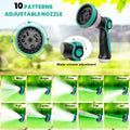 AUOSHI Retractable Garden Hose Reel 1/2" 100ft Automatic Hose Reel with 10 Function Sprayer Nozzle Wall Mount 180 Deg Swivel Bracket Hose Reel