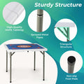 Costway 35" Folding Mahjong Table with Cup Holders & Smooth Felt Mat Carrying Handle Green