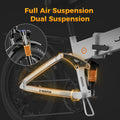 Jasion X - Hunter Electric Bike for Adults, 750W Motor Electric Bicycle with 48V 13AH Removable Battery, 20" X4.0 Fat Tire Folding Ebike, Full Suspension, 7 - Speed Bicycles