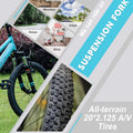 AVASTA 20'' Big Kids Mountain Bike for Age 6 7 8 9 10 11 12 Years Old Boys Girls Teen with Suspension Fork Front & Rear Dual Hand Brakes 6 Speeds Drivetrain, Cyan