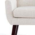 HUIMO Accent Chair, Button Tufted Upholstered Living Room Chairs, Mid Century Modern Comfy Reading Chairs for Bedroom, Living Room, Beige