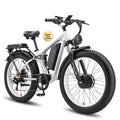 KAIJIELAISI Electric Bike for Adults, AWD Ebikes Dual Motor Peak 6000W, 26'' Fat Tire Bikes with 52V 26AH Battery Hydraulic Brake electric Bicycle, 7 Speed Mountain Ebike UL 2849