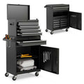 2 - in - 1 Rolling Tool Chest, 5-Drawer Tool Storage Cabinet with Wheels, Adjustable Shelf, Tool Box Organizer for Garage Warehouse Workshop
