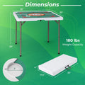 Costway 35" Folding Mahjong Table with Cup Holders & Smooth Felt Mat Carrying Handle Green