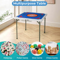 Costway 35" Folding Mahjong Table with Cup Holders & Smooth Felt Mat Carrying Handle Green
