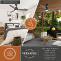 Vaxcel Curtiss Satin Brass Mid - Century Modern MCM Wood Propeller Ceiling Fan with LED Light Kit and Remote