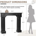 EPICOZY 43.3" Fireplace Mantel, Freestanding Fireplace Surround with Leg for Electric Fireplaces, MDF Mantel Surround with Shelf