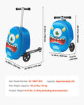 VEVOR Ride - on Luggage 20 - Inch Kids Scooter Suitcase with Flash Wheels Blue
