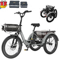 ABORON 3.0 Fat Tire Electric Trike for Senior Foldable E - Bike, 500W Motorized Tricycle Adult 20" Folding 3 Wheel Electric Commute Bike Trike W/48V