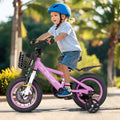 Costway 16" Kid'S Bike for 4 - 7 with Height - Adjustable Handlebar & Saddle Handbrake Blue