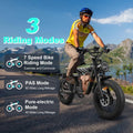 3000W(Peak) Motor 35MPH SMARTRAVEL ST202 Electric Dirt Bike for Adults, 52V50AH Dual Battery Ebike, 92+ Miles Range, 20" Motorcycle Tire UL2849 Certified, Full Suspension