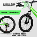 AVASTA 20'' Big Kids Mountain Bike for Age 6 7 8 9 10 11 12 Years Old Boys Girls Teen with Suspension Fork Front & Rear Dual Hand Brakes 6 Speeds Drivetrain, Cyan