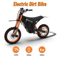 TUTTIO Soleil01 Adult Electric Dirt Bike (with Branded Helmet), 2000W, 48V 21ah Battery, 37mph Full Suspension Mountain E - Bike, 200nm Torque All - Terrain Electric Motorcycle