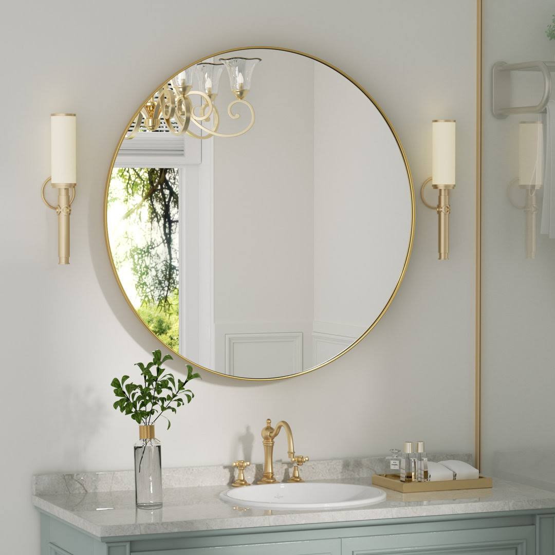 Clavie Bathroom Mirror, 16x24 Bathroom Wall Mirror, Bathroom Vanity Mirror with Rounded Corner, Framed Mirror with Metal Frame, Size: 16 x 24, Silver