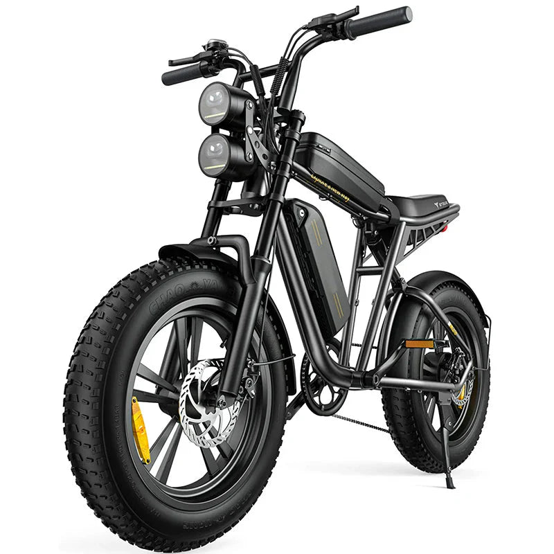 1000W Electric Bike for Adults, Retro-Style, 28mph, 94 Miles Range, 20x4.0 Fat Tires, Full Suspension, UL Certified