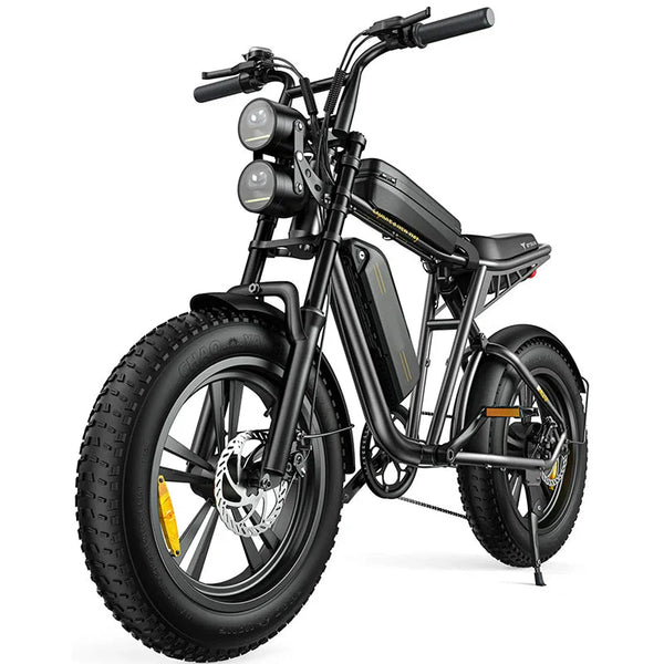 1000W Electric Bike for Adults, Retro-Style, 28mph, 94 Miles Range, 20x4.0 Fat Tires, Full Suspension, UL Certified
