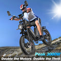 1500W MTB Electric Bicycle 48V 20ah Removable Battery E - Bike，electric Bike for Adults 20" Fat Tire Electric Motorcycle, Shimano 7 Speed Full Suspension Mountain Bike UL2849