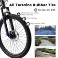 Mountain Bike 26 in Wheels, 21 - Speed Full Suspension Mens Womens Trail Commuter City Mountain Bike, Carbon Steel Frame Disc Brakes Thumb Shifter Front Fork Rear Shock Absorber Bicycles