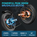 Ridstar 1500W Electric Bike for Adults, 33MPH 48V 20ah Electric Bicycle, 20" Fat Tire Full Suspension Mountain Bike UL2849