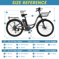 MOONCOOL Electric Bicycle for Adults 350W, 7 - Speed Ebike with 36V 10.4ah Removable Battery， 40 Miles Range, 20 Mph Electric Commuter Bike for Women Men, Certified to UL 2849 by SGS