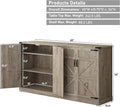 71" Tall Farmhouse Kitchen Pantry Cabinet, 5 Layers Storage Cabinet with Adjustable Shelves, Farmhouse Pantry Cabinet with 4 Barn Doors