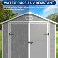 ELPOSUN Outdoor Storage Shed 6x4.5 Ft, Resin Outside Sheds & Outdoor Storage Plastic for Trash Can, Bike, Lawnmower, Generator, Tool Shed with Lockable Door for Backyard, Lawn, Patio, Grey & White