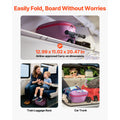 KFFKFF Ride - on Kids Luggage, 20 L Capacity, 20 - Inch Scooter Suitcase with Flashing PU Wheels, Adjustable Handle & Non - Slip Grip, Foldable and Lightweight Travel Companion for Children Aged 5+, Purple