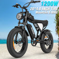 1500W MTB Electric Bicycle 48V 20ah Removable Battery E - Bike，electric Bike for Adults 20" Fat Tire Electric Motorcycle, Shimano 7 Speed Full Suspension Mountain Bike UL2849