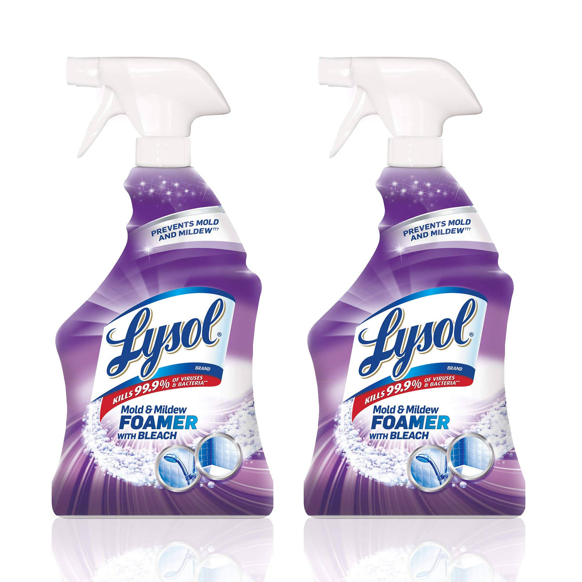 Lysol Mold & Mildew Blaster W. Bleach, Bathroom Cleaner Spray, 28oz (Pack of 2)