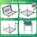 Costway 35" Folding Mahjong Table with Cup Holders & Smooth Felt Mat Carrying Handle Green