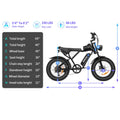 Ridstar 1500W Electric Bike for Adults, 33MPH 48V 20ah Electric Bicycle, 20" Fat Tire Full Suspension Mountain Bike UL2849
