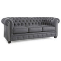 Hancock Tufted Top Grain Italian Leather Chesterfield Sofa - Dimensions: 31" H x 86" W x 40" D