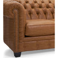 Hancock Tufted Top Grain Italian Leather Chesterfield Sofa - Dimensions: 31" H x 86" W x 40" D