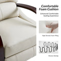 Set of 2 Alex Mid - Century Modern Genuine Leather Manual Recliners with Curved Wooden Arms