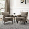 Nileus Set of 2 Modern Classic Polyester Accent Chairs with Solid Wood Legs by HULALA HOME