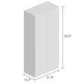 Freestanding 2 - Door Bedroom Armoire with Hanging Rod