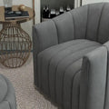 SEYNAR Modern Velvet Tufted Swivel Club Chair and Ottoman Set
